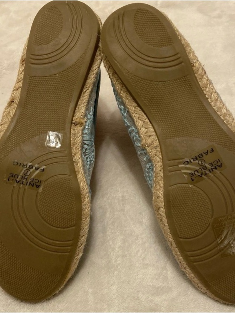 Bella Marie Light Blue Sequin Espadrille Flats - Picture 9 of 12